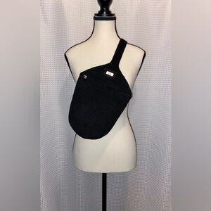 Women’s THE SAK hand crochet black crossbody vegan backpack bag‎